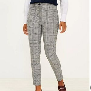 Loft High Waist Skinny Plaid Pants, Size 0P, NWT